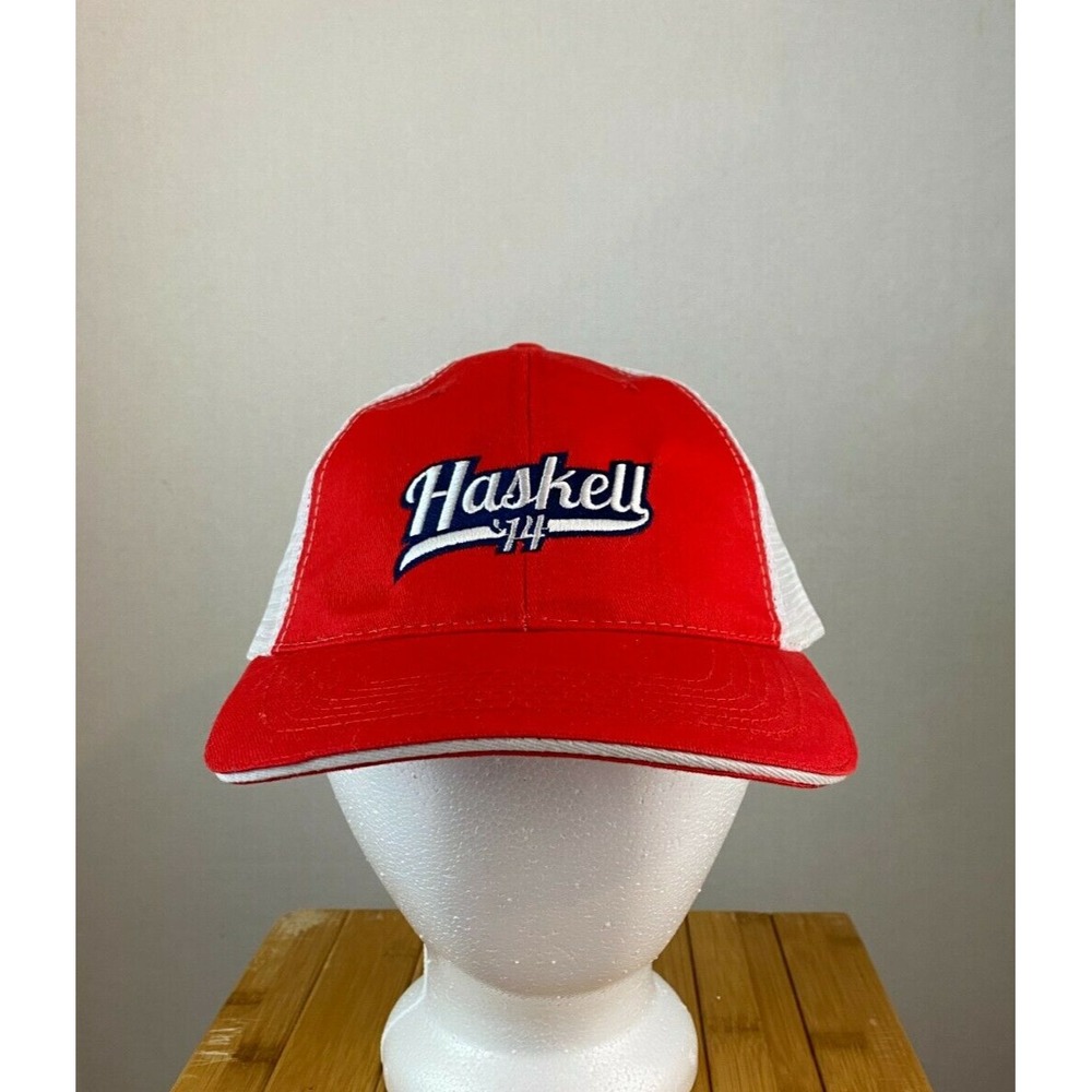 Mens William Hill Haskell 14 Trucker Hat Red Golf Playing Strap back Cap New